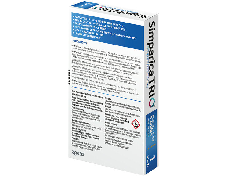 Simparica Trio M 10.1kg-20kg