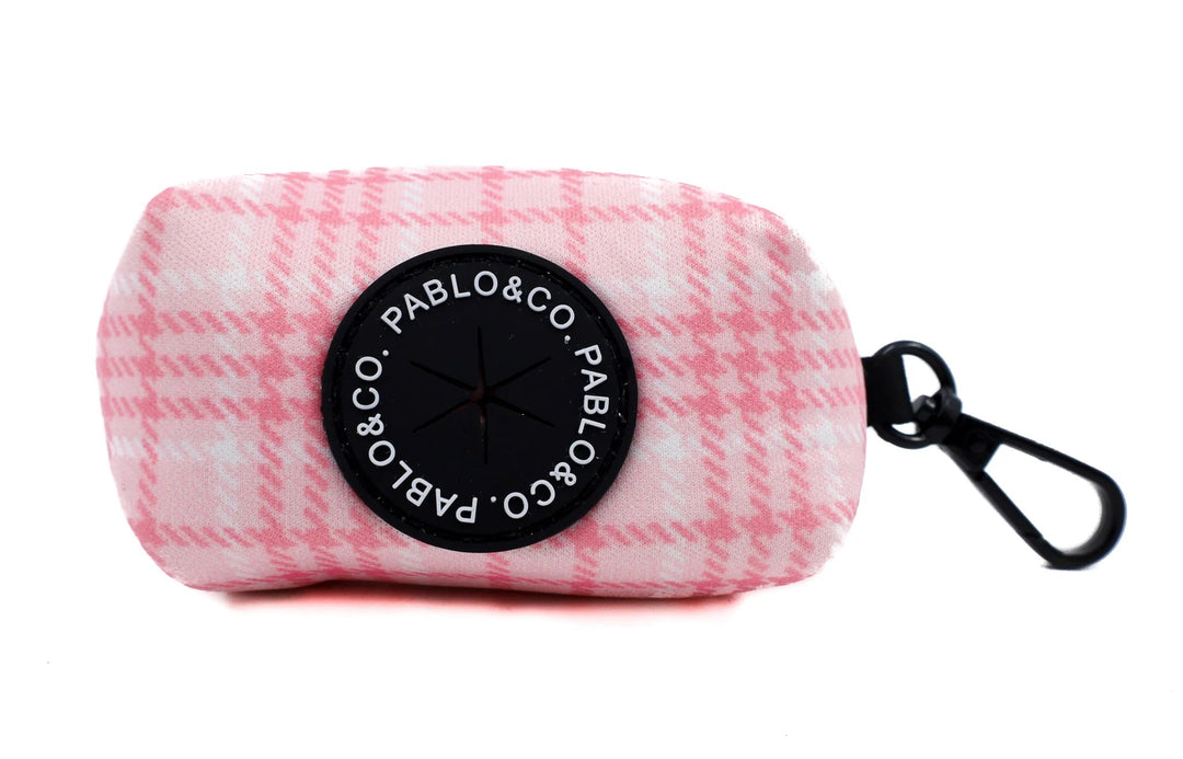 Pink Houndstooth- Poop Bag Holder