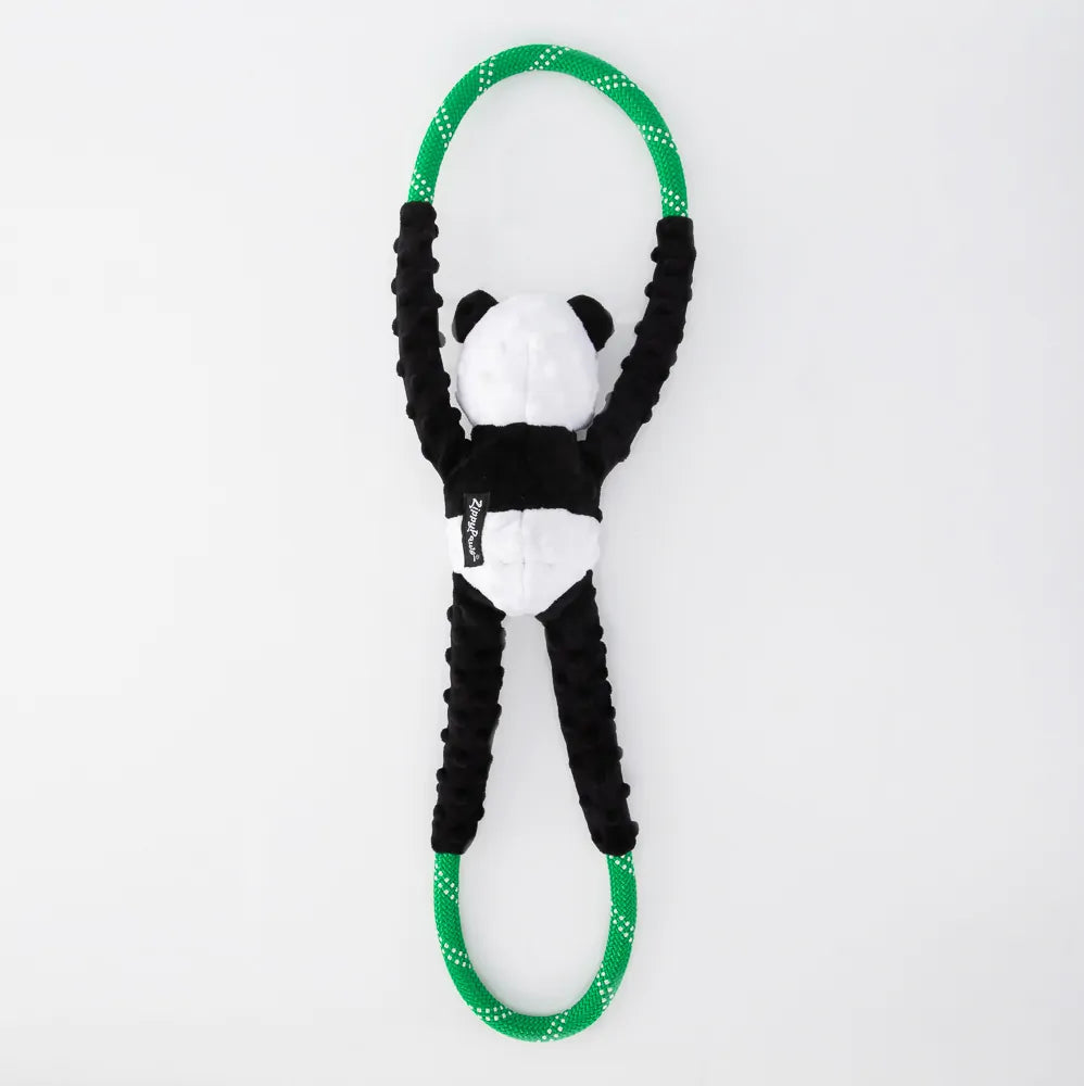 Zippy Paws RopeTugz Squeaker Dog Toy with Rope - Panda