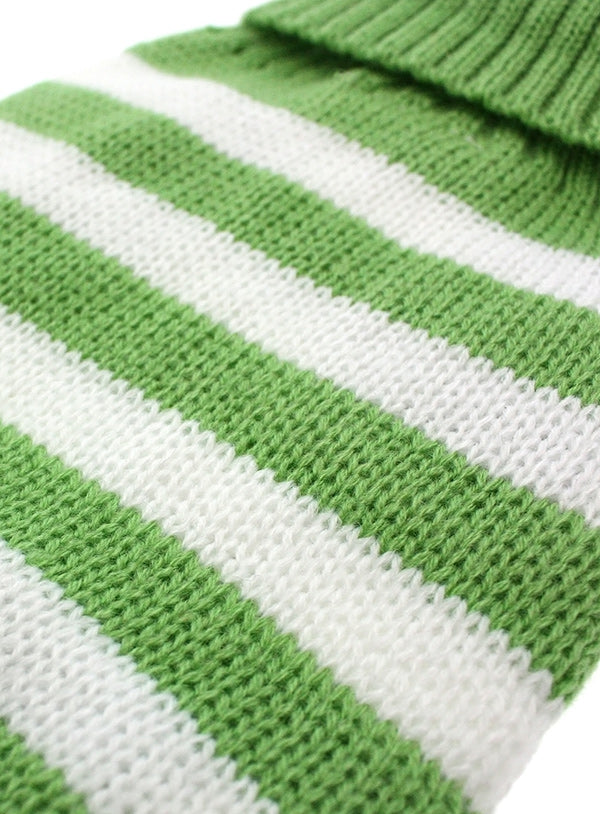 Green and White Candy Stripe Sweater- XL