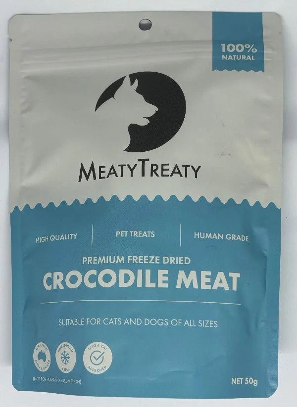 Meaty Treaty Freeze Dried Crocodile Cat & Dog Treats 50g