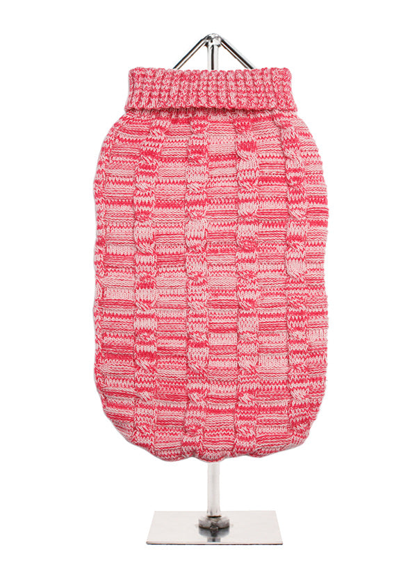 Pink Waffle Textured Knitted Sweater