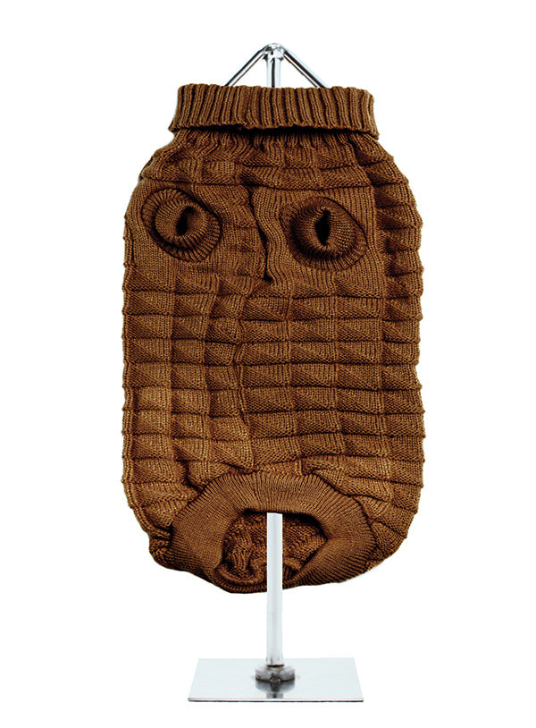 Chocolate Brown Waffle Textured Knitted Sweater- XL