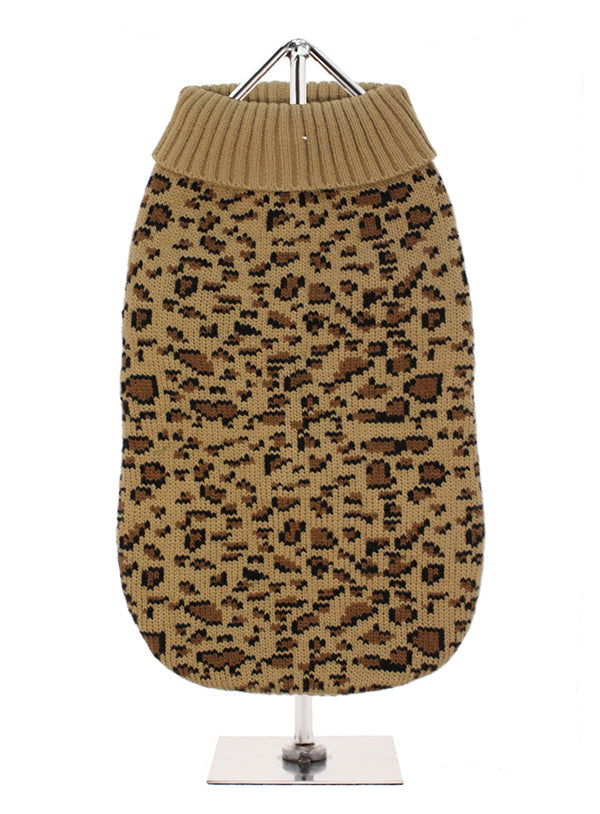 Leopard Print Knitted Sweater- Large