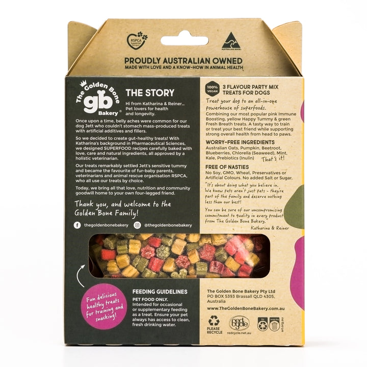 The Golden Bone Bakery 3 Flavour party mix- Dog Training treats- 280gm