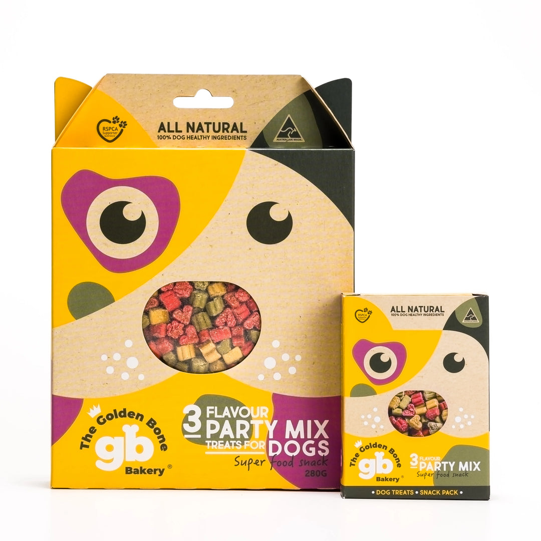 The Golden Bone Bakery 3 Flavour party mix- 40gm Snack Pack