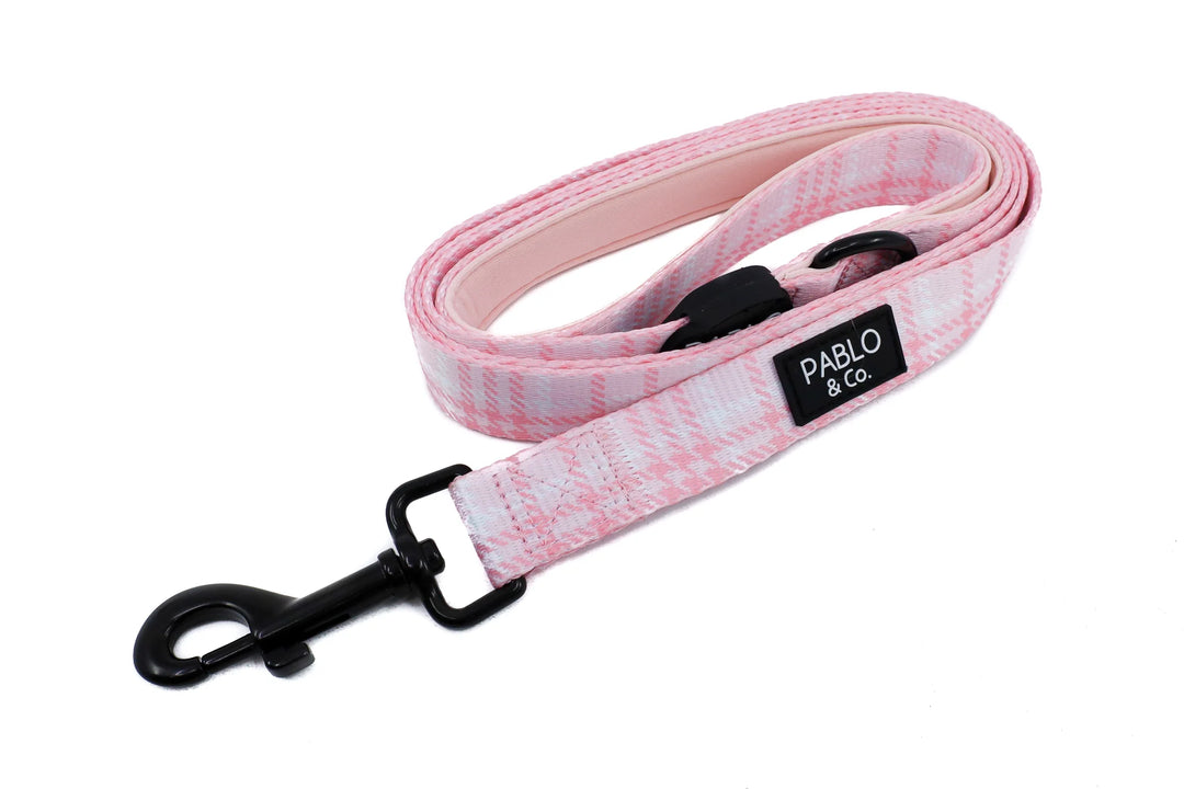 Pink Houndstooth: Dog Leash- 2.5cm