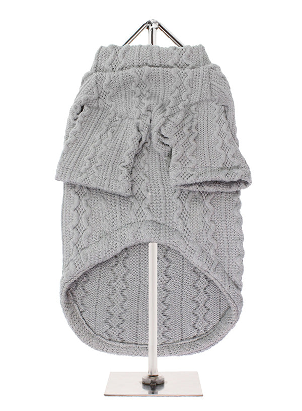Grey Cable Knitted Sweater- XL