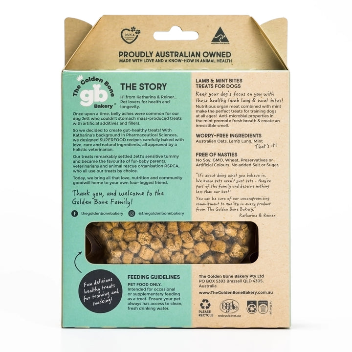 The Golden Bone Bakery Lamb and Mint Bites- 40gm Snack Pack