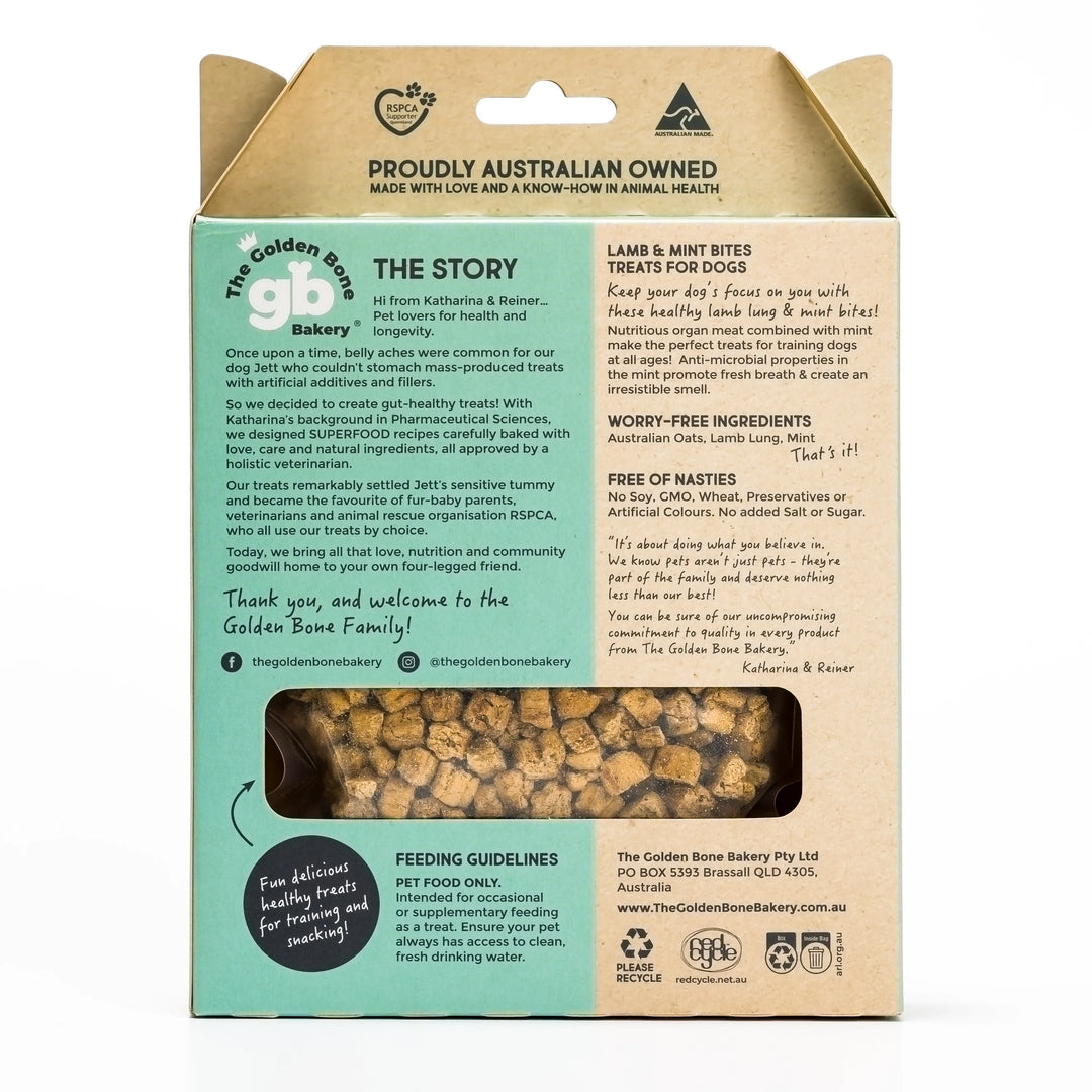 The Golden Bone Bakery Lamb and Mint Bites- Dog Training treats- 280gm