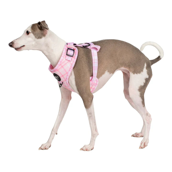 Pink Houndstooth: Adjustable Harness- L