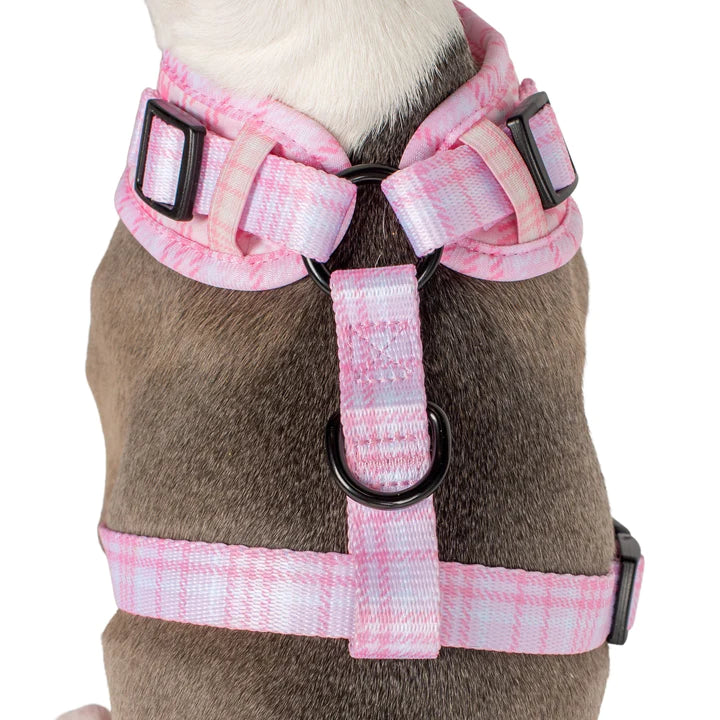 Pink Houndstooth: Adjustable Harness- L