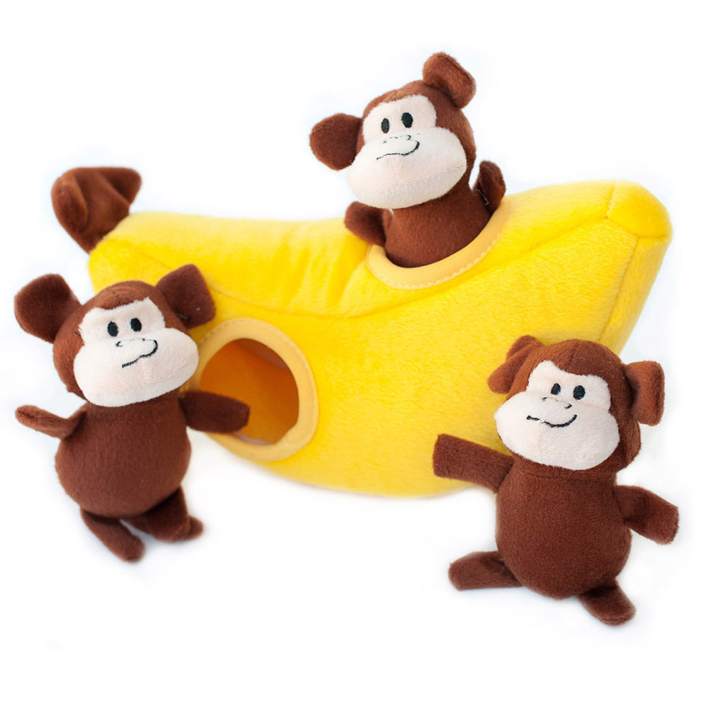 Zippy Paws Burrow Dog Toy - Monkey 'n Banana