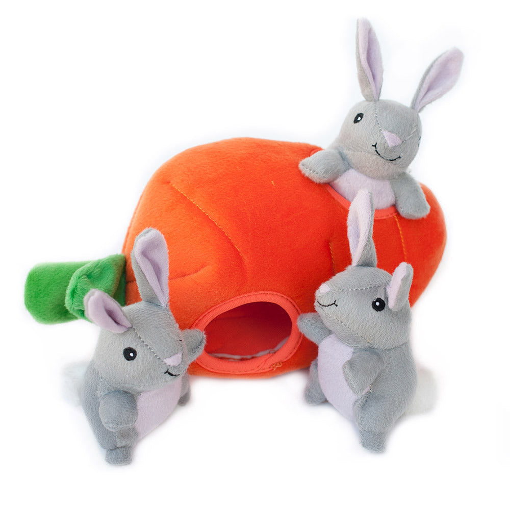 Zippy Paws Burrow Dog Toy - Bunny 'n Carrot