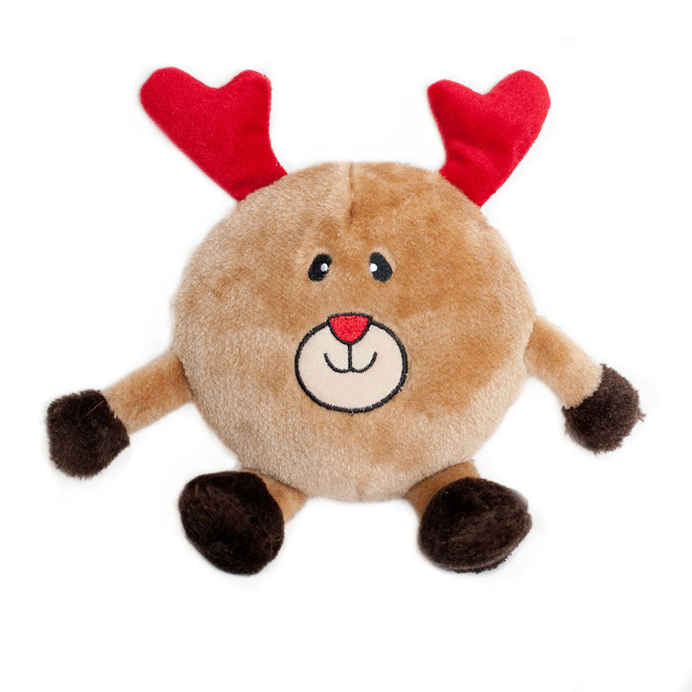 Zippy Paws Christmas Brainey Plush Dog Toy - Reindeer