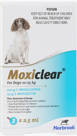 Moxiclear Flea and Worm Treatment for Dogs- 10-25kg