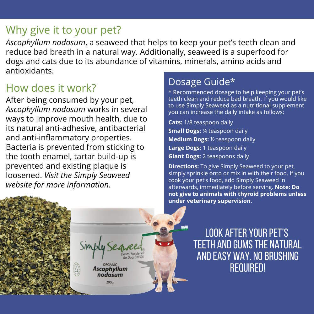 Simply Seaweed Natural Dental Health Care for Cats & Dogs - 40g