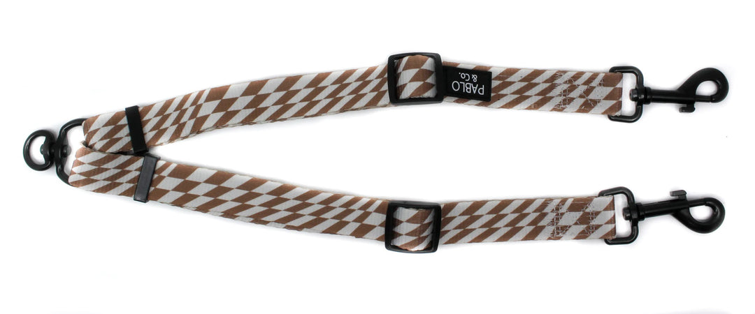 Brown Check Check - Adjustable Leash Splitter - SMALL