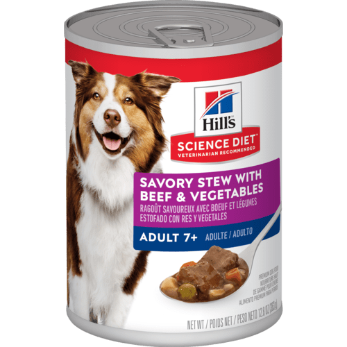 Hill's Science Diet Adult 7+ Savory Stew Beef & Vegetables Canned Wet Dog Food 363g